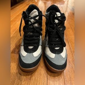 Bronx Blue Black White Sneaker Booties Sz. 38 Gently Used